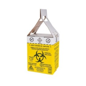Scatola di cartone per rifiuti sanitari infettivi da 7,5 L con sacco in polietilene
