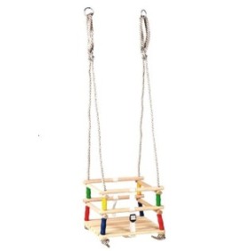 Altalena in legno per bambini ST Kids, 30x30 cm, max 30 kg, corda 2 m con anelli