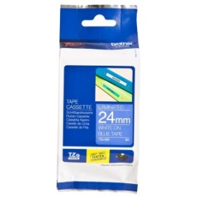 Etichette Brother TZE555 Bianco su Blu, 24 mm
