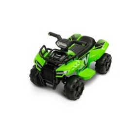 ATV elettrico per bambini Caretero Raptor, motore 6V, illuminazione a LED, pannello multimediale con USB e Bluetooth - Verde
