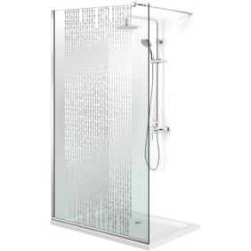 Parete doccia walk-in Aqua Roy ® INOX, Rain incolore, vetro trasparente 8 mm, protezione anticalcare 70x195 cm
