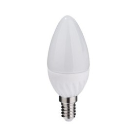 Lampadina LED E14, modello C37, 6W=50W, 6500K, luce fredda