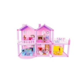Casa delle bambole, Lovely House, 90 pezzi, colore rosa, facile da montare, Doty
