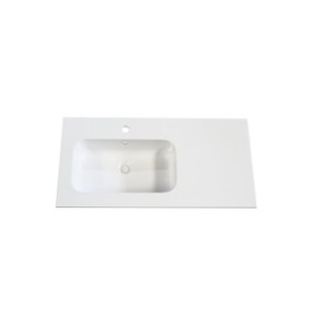 Lavabo in composito per mobile bagno 1205x515x12 V.SX 550x305x128 mm, Kompotech, Bianco lucido/opaco