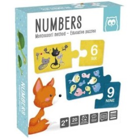 Puzzle Montessori Eurekakids - Contare e numeri, 20 pezzi