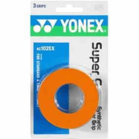 Overgrip Yonex Super Grap AC102EX, set da 3 pezzi, colore arancione