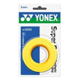 Overgrip Yonex Super Grap AC102EX, set di 3 pezzi, giallo