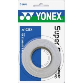 Overgrip Yonex Super Grap AC102EX, set di 3 pezzi, bianco