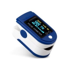 Saturimetro da dito Mobile Tuning digitale CMS50D, Blu/Bianco, Indica il livello di saturazione di ossigeno nel sangue, Misura la frequenza cardiaca, Blister Mobile Tuning