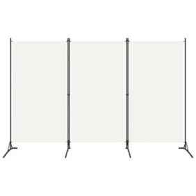 Paravento con 3 pannelli vidaXL, Tessuto, 260 x 180 cm, bianco crema