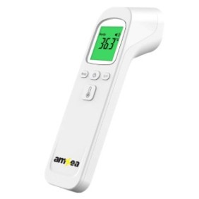 Termometro digitale a infrarossi amXea TDI 29 W Bianco, display LCD, indicatore luminoso in 3 colori a seconda della temperatura, memoria 32 misurazioni