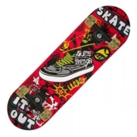 Skateboard classico, Con rivestimento antiscivolo, multicolore, 71x20x8,5