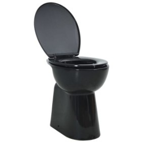 WC senza telaio con chiusura silenziosa, vidaXL, Ceramica, 50,5 x 36,5 x 50 cm Nero