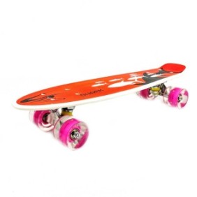 Skateboard Pennyboard, Atlas, ABS, 55,5x14,5 cm, Rosa/Rosso