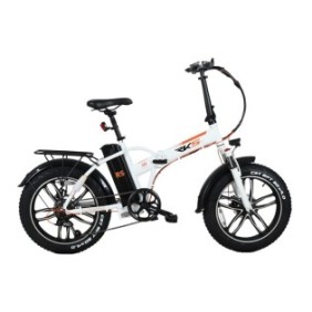 Bicicletta elettrica pieghevole RKS RS III PRO, 250 W, Li-Ion Samsung 36 V 10 Ah, telaio in alluminio, cerchi in lega, bianco
