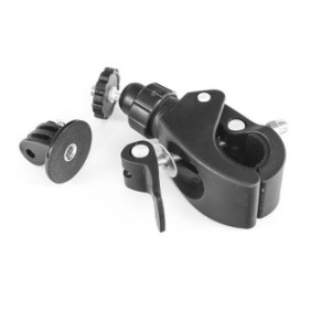 Sistema di montaggio su bicicletta per videocamera sportiva GoPro e Rancore, GP73, rotazione a 360 gradi, Nero