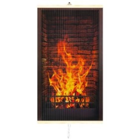 Pannello riscaldante elettrico decorativo a infrarossi TRIO 430W, atmosfera camino, 100 x 57 cm
