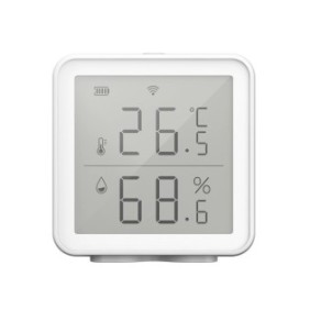 Sensori di temperatura e umidità con display LCD, connessione WiFi, utilizzabili tramite app Tuya o Smart Life, Tradio