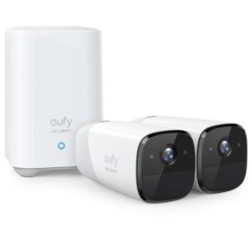 Kit videosorveglianza wireless eufyCam 2 Pro Security, risoluzione 2K, IP67, Nightvision, 2 videocamere