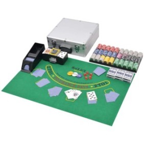 Set da poker, vidaXL, plastica, 38 x 36 x 15 cm Multicolore