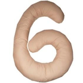 Cuscino per gravidanza e allattamento Petite, in cotone, con due fodere, Twindeco, cappuccino, 30 x 190 cm