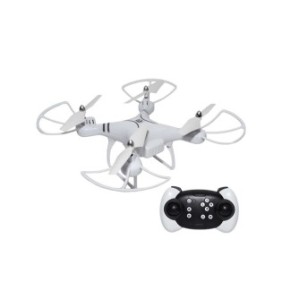 Drone con radiocomando e LED, 27 cm, Bianco
