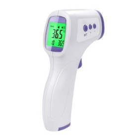 Termometro digitale multifunzione, infrarossi, senza contatto, con display a colori e misurazione rapida, bianco-viola, AG458C