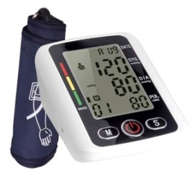 Sfigmomanometro elettronico da braccio Symptic® - Registrazione di 198 valori, controllo vocale, bianco/nero