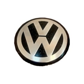 Adesivo per copriruota VW Volkswagen, 56 mm, argento/nero
