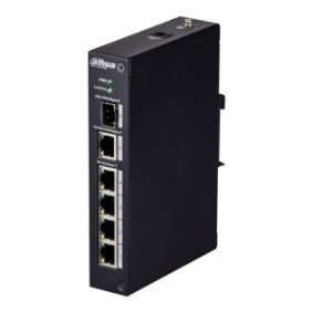 Switch 4 porte 10/100M + una porta uplink Gigabit + una porta in fibra ottica SFP (100/1000M)