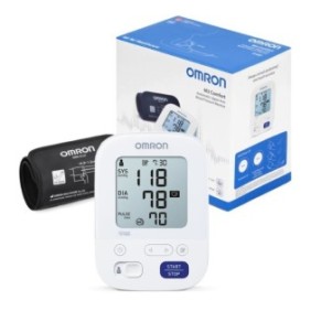 Sfigmomanometro automatico OMRON M3 Comfort con braccialetto IntelliWrap, display LCD, funzione di memoria per 2 utenti, bianco