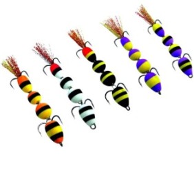 Set di 5 esche per la pesca del luccio, del siluro e dell'alosa, su substrato con jig articolato, Modello 4
