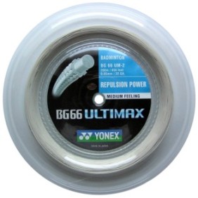 Connessione per racchetta da badminton, Yonex BG-66 Ultimax, metallo bianco