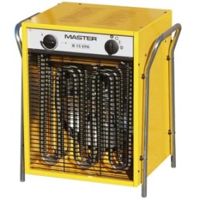 Termoventilatore con ventilatore elettrico, Master, Acciaio inossidabile, 7,5/ 15 kW, 48 x 37 x 53 cm, Giallo