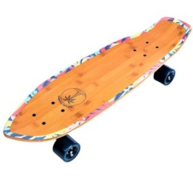 Skateboard Tropical Paradise Sofia CONCEPT®, 7 strati di bambù + acero, Classe A 100 Kg, Alluminio, Abec-7 Cromato