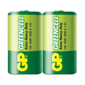 Confezione Batteria zinco carbone GP R20 13G-S2 GREENCELL 2 pz. 1,5V