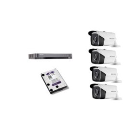 Kit di videosorveglianza Hikvision da 8 MP, con 4 telecamere da esterno/interno da 8 MP e HDD MK589 da 1 TB