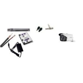 Kit videosorveglianza Hikvision 8MP, con 1 telecamera esterna/interna da 8MP e HDD da 1 TB con accessori di montaggio MK606