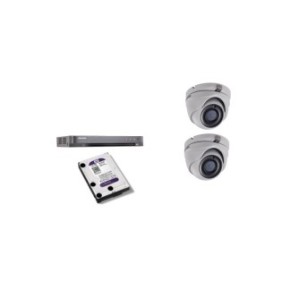 Kit di videosorveglianza Hikvision 5MP, con 2 telecamere interne da 5MP e HDD MK404 da 1 TB