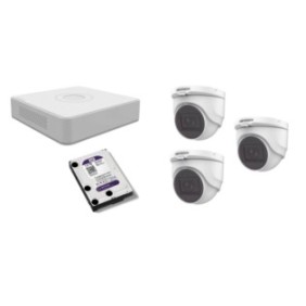 Kit di videosorveglianza Hikvision 5MP, con 3 telecamere interne da 5MP e HDD MK519 da 1 TB