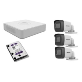 Kit di videosorveglianza Hikvision da 5 MP, con 3 telecamere da 5 MP per esterni/interni e HDD MK515 da 1 TB