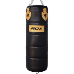 Set di sacchi da boxe professionali RDX, in pelle, inclusa catena rotante, Nero, 122 cm