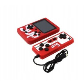 Mini console portatile retrò con Pad, 400 giochi diversi, 2 Giocatori, batteria ricaricabile, colore Rosso