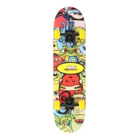 Skateboard Nils Extreme CR3108SA Colore Worms 1, ABEC-7, 78 x 20 cm