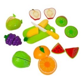 Set frutta da tagliare in plastica, con striscia in velcro, multicolore, mix 10 pezzi, +3 anni, VG1002 RCO