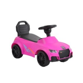 Auto a spinta Ride-On Moni Victory 321, senza pedali, con suoni al volante, spazio per i giocattoli, Rosa