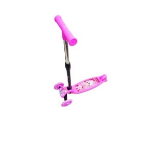 Monopattino per bambini, regolabile, 73,5 cm, struttura in metallo, rosa, ruote in silicone, 3 ruote