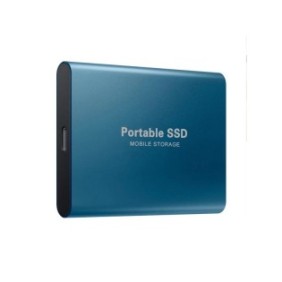 Disco rigido esterno SSD, alluminio, portatile, USB 3.0, 2TB, blu