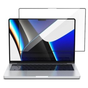 Pellicola protettiva Spigen Vetro temperato Full Cover compatibile con MacBook Pro 14 pollici 2021/2022/2023 Nero