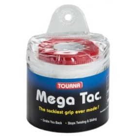 Set di 30 overgrip super adesivi Tourna MEGA TAC bianchi